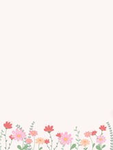 かわいいピンクのお花の背景イラスト