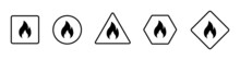 Fire Warning Set Icon Vector Illustration