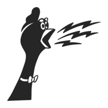 Hand Drawn Icon Shouting Chicken Vector Illustration