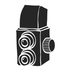 Hand drawn icon TLR camera