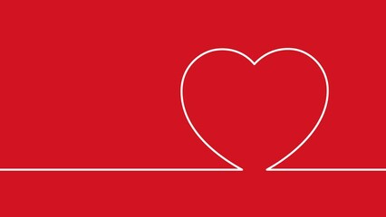 Wall Mural - heart animation love | 2d animated love hearts | drawing line heart | valentine heart romance weddin