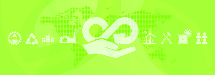circular economy icons on white background	