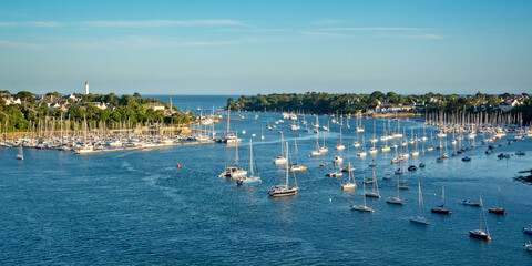 Wall Mural - Panorama of the Odet river and Bénodet in Finistère, Brittany, France