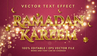 Wall Mural - Ramadan kareem gold text effect style