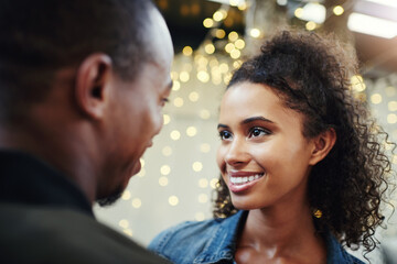 Aufkleber - Im falling for him. Cropped shot of a happy young couple out on a date.