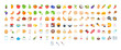 All Vector Food Emoticons in One big Set. Food Emoji Set