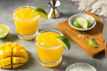 Boozy Cold Mango Margarita Cocktail