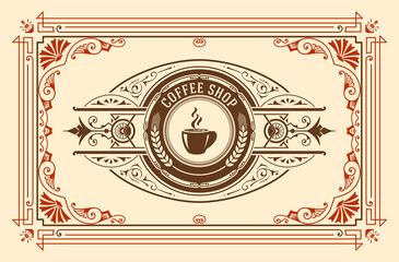 Wall Mural - Vector, Coffee Shop label for cafe business