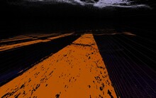 3D Exploding Design In Orange Gold On A Jet Black Background