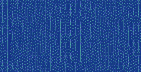 Abstract geometric vector seamless pattern background with isometric digital blocks
