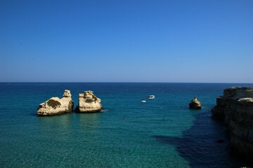 Italy, Salento: View of Two Sisters in Torre of the orso.