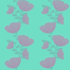 Naklejka na meble Floral seamless leaves branches pattern for fabrics and packaging and gifts and linens and kids and wrapping paper