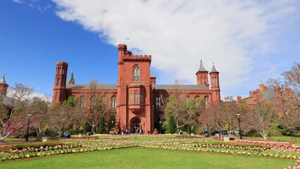 Canvas Print - Sunny exterior view of the Smithsonian Castle