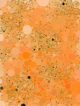 Abstract Orange Polka Dot Background, Abstract Pattern With Copyspace