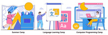 Summer, Language Learning, And Computer Programming Camp Illustrated Pack