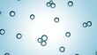 © pavel_dp - Small transparent bubbles of hyaluronic acid floating spontaneously in transparent liquid against blue background | Abstract cosmetic ingredients background