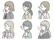 © ひかわ - 驚く若い女性の横向き上半身セット（仕事向きの服装）