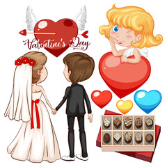 Poster - Valentine theme with wedding couple