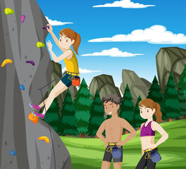 Sticker - Outdoor rock climbing scene