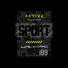 Wall Mural - active sport graphic t-shirt vector design, typography.