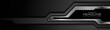 © saicle - Dark and metallic technology abstract background. Vector banner design