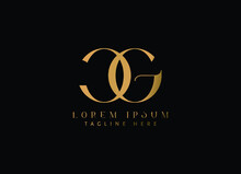 GC Fashion Letter Golden Logo Design, CG Logo
