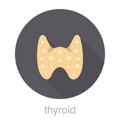 Wall Mural - human organ thyroid flat design icon, vector illustration