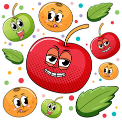 Sticker - Seamless background with red and green apples