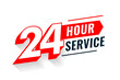 24 hour service 3d text background