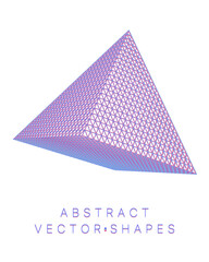Geometric shape for design. Wireframe illustration. Molecular grid. 3d technology style. Vector illustration. Futuristic connection structure for chemistry and science
