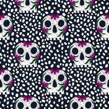 Seamless Sugar Skulls Pattern For Fabrics And Textiles And Packaging And Gifts And Wrapping Paper