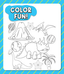 Poster - Worksheets template with color fun! text