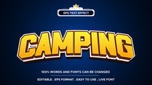 Text Effect Camping Editable 3d Holiday Style