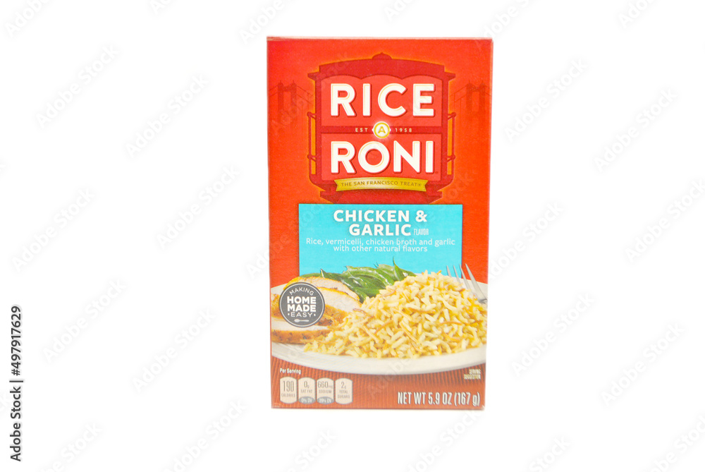 Rice a Roni Chicken Garlic Flavored Rice Mix Stock Photo | Adobe Stock