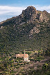The Couvent de Corbara, the ancient convent outside the village of Corbara in the Balagne region of Corsica with Cima di Sant'Angelo behind
