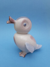 Vintage Porcelain Duck Figurine Isolated