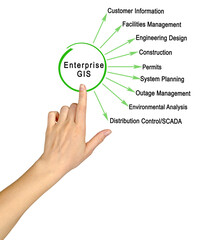 Wall Mural - woman presenting integrated enterprise gis