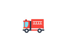 Fire Engine Vector Flat Emoticon. Isolated Fire Truck Illustration. Fire Truck Icon