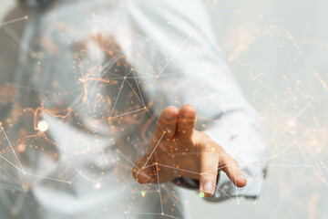 cloud network Computer connects to internet server service for cloud data transfer