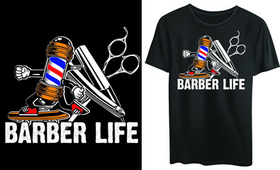 Barber life typography t-shirt design, vector, retro, vintage, Hairdresser 
