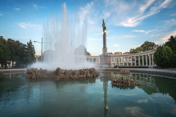 Wall Mural - Hochstrahlbrunnen Fountain and Soviet War Memorial  - designed by S.G. Yakovlev and unveiled in 1945 - Vienna, Austria