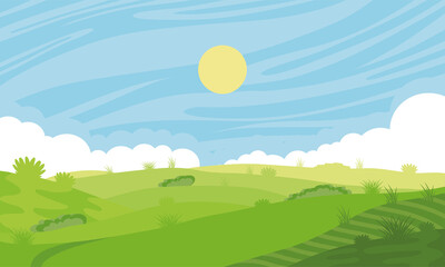 Sticker - landscape field and sky