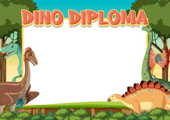 Poster - Banner template with dinosaur theme