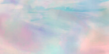 Abstract Hand Painting Watercolor Background With Space Spring Pink Paper Texture With Cloudy Colorfull Sky. Fantasy Smooth Light Pink, Purple Shades And Blue Watercolor Paper Textured Illustration.