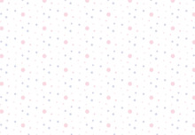 Vector Decorative Pattern With Pastel Violet And Pink Dots Stars.