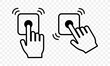 Door bell vector icon. Finger pressing the doorbell. Finger touch from home door bell. Transparent background.