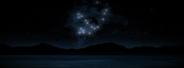 Canvas Print - draco the dragon constellation on a starry space background