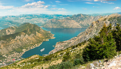 Wall Mural - View of bay of Kotor in Montenegro