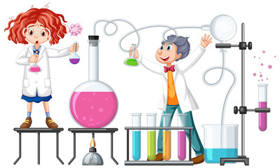 Wall Mural - scientist doing science experiment in the lab