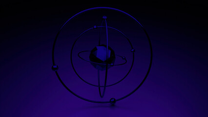 Wall Mural - purple abstraction. design. a bright circle that shimmers like a model of the solar system.